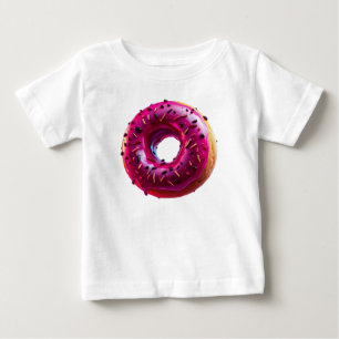 Camiseta De Bebé Glossy Pink Donut with Dark Sprinkles