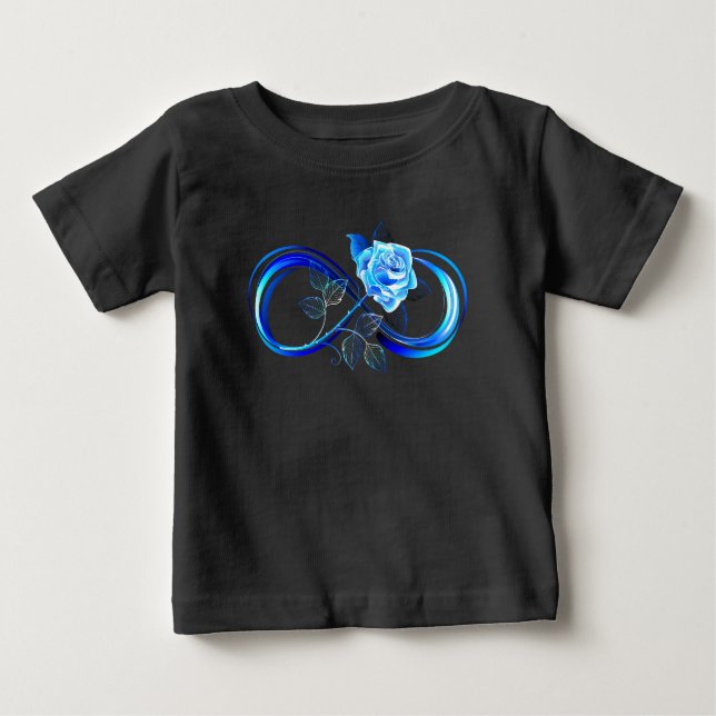 Camiseta De Bebé Glowing infinity with blue rose (Anverso)