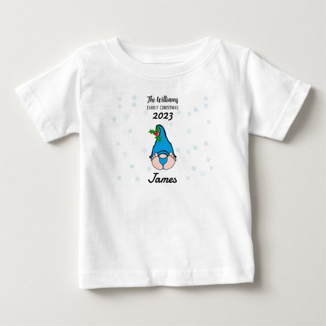 Camiseta De Bebé Gnome de bebé personalizado de la familia (Anverso)