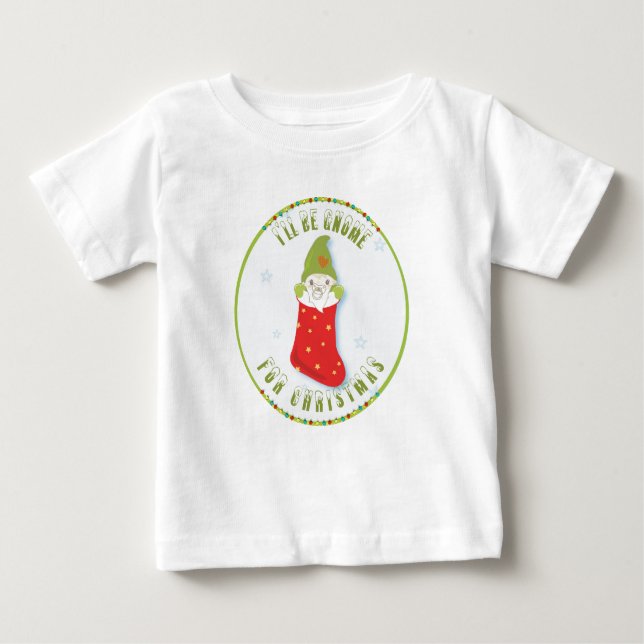Camiseta De Bebé Gnome de navidades en posición de manga larga (Anverso)