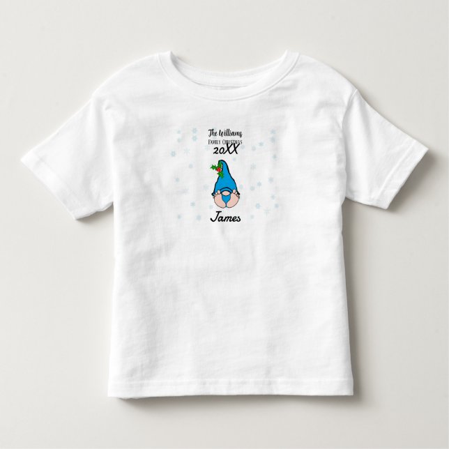 Camiseta De Bebé Gnome de niño pequeño personalizado de la familia (Anverso)