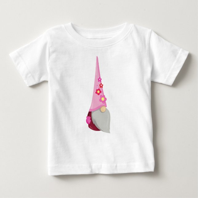 Camiseta De Bebé Gnome de primavera, ganúes de jardín, nome de cuta (Anverso)