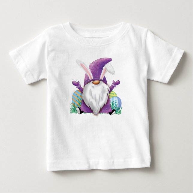 Camiseta De Bebé Gnome púrpura de Pascua (Anverso)