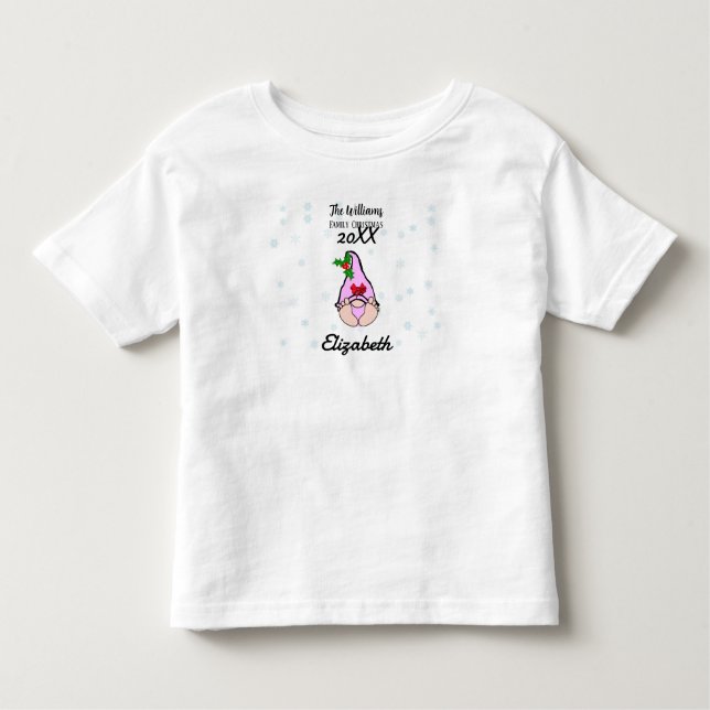 Camiseta De Bebé Gnomes de Chica infantil personalizado de la famil (Anverso)