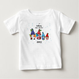 Camiseta De Bebé Gnomo de la familia del bebé personalizado niño fa