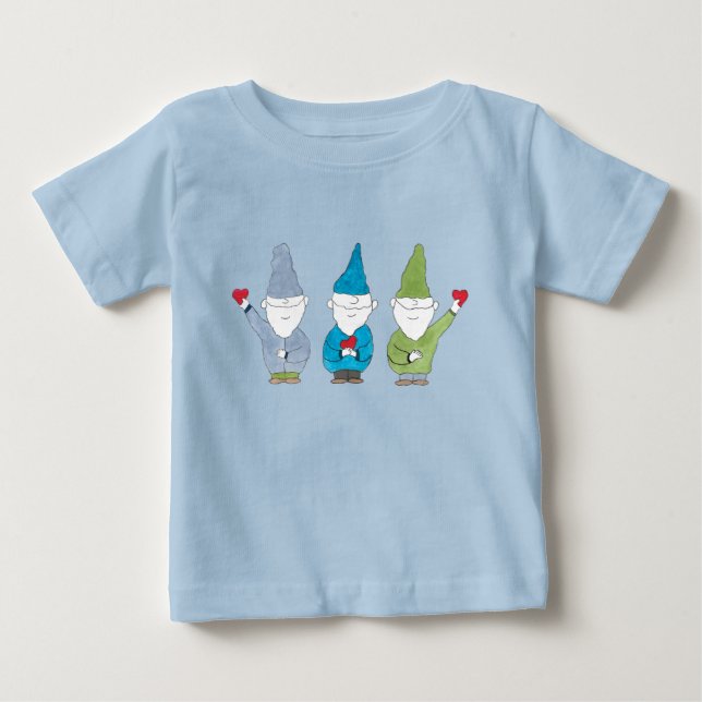 Camiseta De Bebé Gnomos Con Corazones Imán (Anverso)