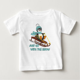 Camiseta De Bebé Go With The Snow Sledding Cute Penguin Winter