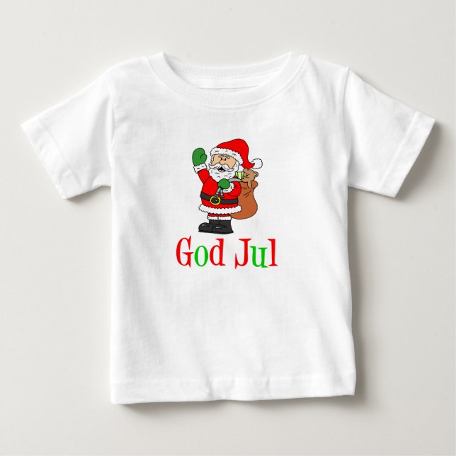 Camiseta De Bebé God Jul Navidades suecos Santa (Anverso)