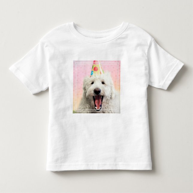 Camiseta De Bebé Goldendoodle Con Fiesta Gorra (Anverso)
