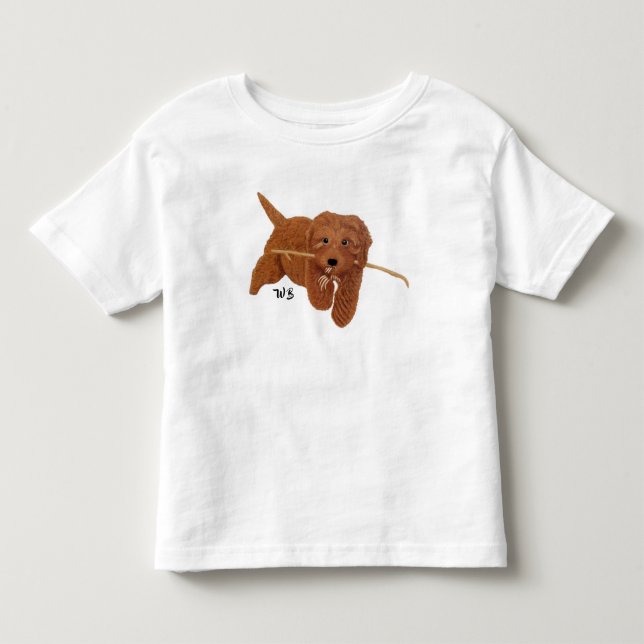 Camiseta De Bebé Goldie Golden Doodle White (Anverso)