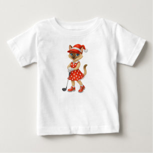 Camiseta De Bebé Golf Navidad temática para amantes de los gatos
