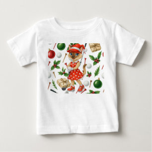 Camiseta De Bebé Golf Navidad temática para amantes de los gatos