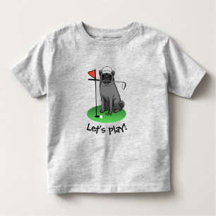 Camiseta De Bebé Golf Pug Jugando Golf (negro) Cute Dog Funny