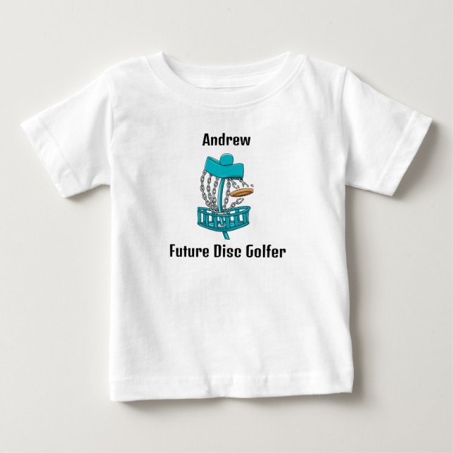 Camiseta De Bebé Golfer de disco futuro personalizado (Anverso)