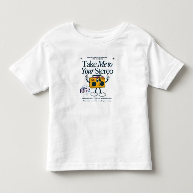 Camiseta De Bebé Golpea 105.5 la parte superior del niño pequeño (Anverso)