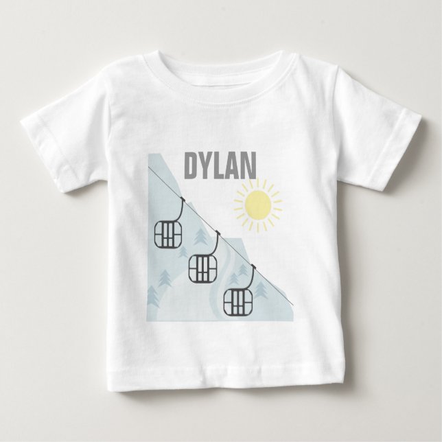 Camiseta De Bebé Góndola Personnalised del esquí (Anverso)
