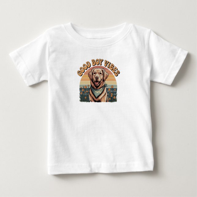 Camiseta De Bebé Good Dog Baby Vibes Tee (Anverso)