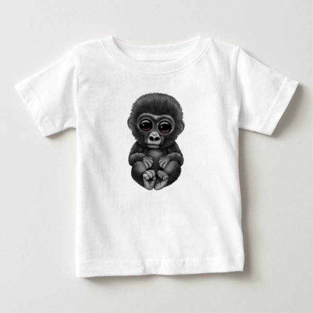 Camiseta De Bebé Gorila lindo y curioso del bebé (Anverso)