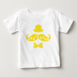 Camiseta De Bebé Gorra Amarillo Mustache Casual Baby Boy T-Shirt
