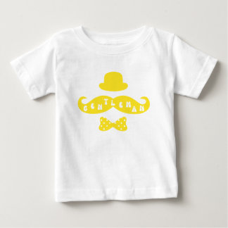 Camiseta De Bebé Gorra Amarillo Mustache Casual Baby Boy T-Shirt
