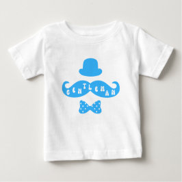 Camiseta De Bebé Gorra Azul Mustache Casual Baby Boy T-Shirt