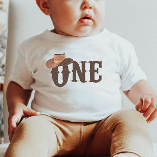 Camiseta De Bebé Gorra bovina temática UN bebé primer cumpleaños