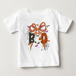 Camiseta De Bebé Gorra de bruja, calabazas y gato negro de Hallowee