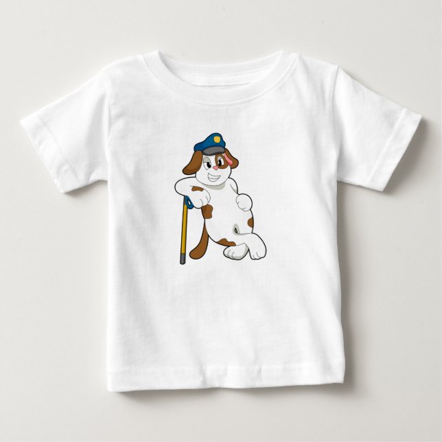 Camiseta De Bebé Gorra de policía de perros (Anverso)