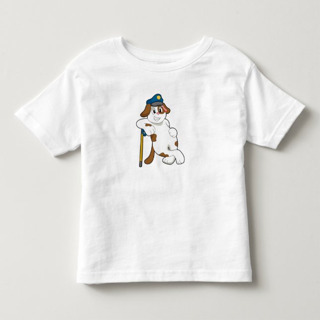 Camiseta De Bebé Gorra de policía de perros (Anverso)