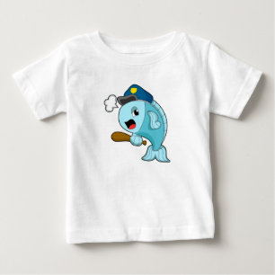 Camiseta De Bebé Gorra de Policía de Pesca