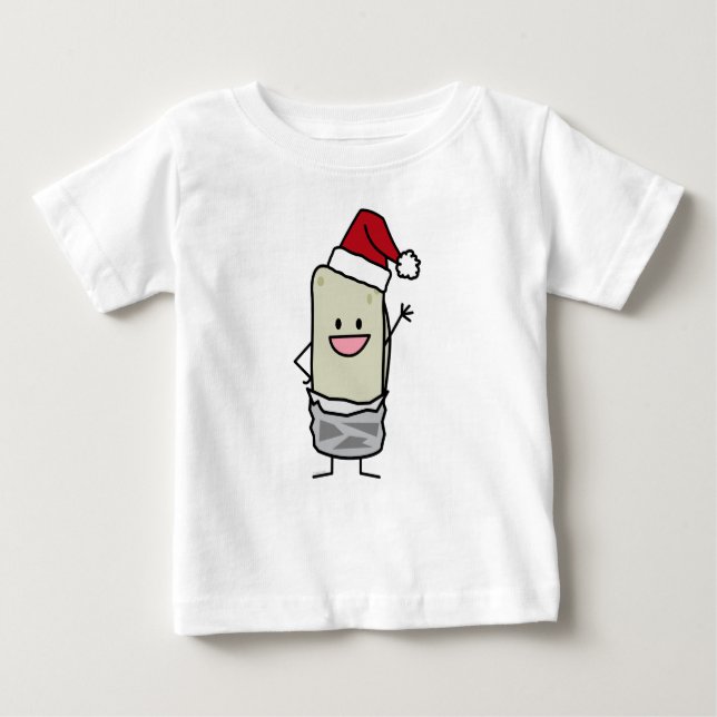 Camiseta De Bebé Gorra de Santa del hola del Burrito del navidad (Anverso)