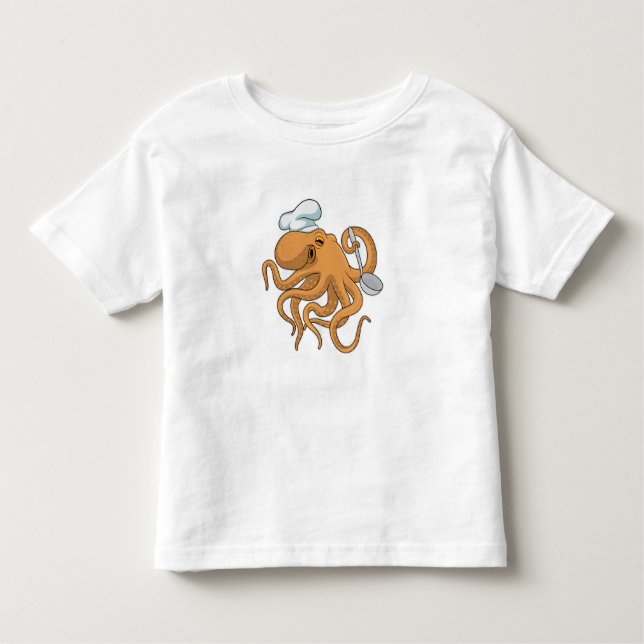 Camiseta De Bebé Gorra del chef Octopus Cook (Anverso)