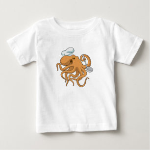 Camiseta De Bebé Gorra del chef Octopus Cook