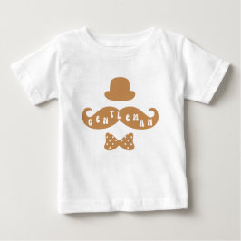 Camiseta De Bebé Gorra marrón Mustache Casual Baby Boy T-Shirt