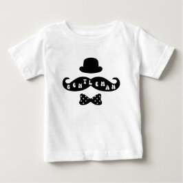 Camiseta De Bebé Gorra negro Mustache Casual Baby Boy T-Shirt