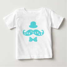 Gorra Turquesa Mustache Casual Baby Boy T-Shirt