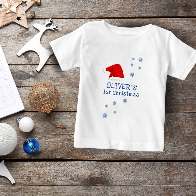 Camiseta De Bebé Gorrito de Santa Primera Navidad del Bebe Copo de  (Subido por el creador)
