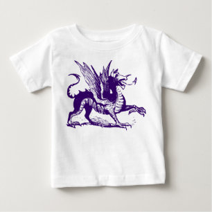 Camiseta De Bebé Grabado de dragones - Púrpura Profundo