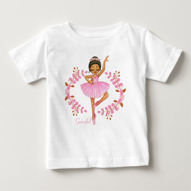 Camiseta De Bebé Graceful Brunette Ballerina T-Shirt (Anverso)