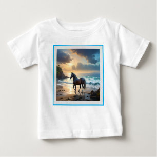 Camiseta De Bebé Gracia dorada: Un caballo palomino en la orilla de
