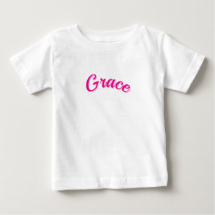 Camiseta De Bebé Gracia Nombre En Pasión Rosa,