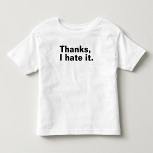 Camiseta De Bebé Gracias, lo odio.