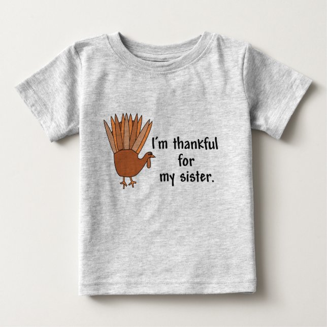 Camiseta De Bebé Gracias por mi hermana (Anverso)