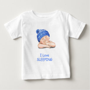 Camiseta De Bebé Graciosa camiseta bebé durmiendo feliz bebé Person