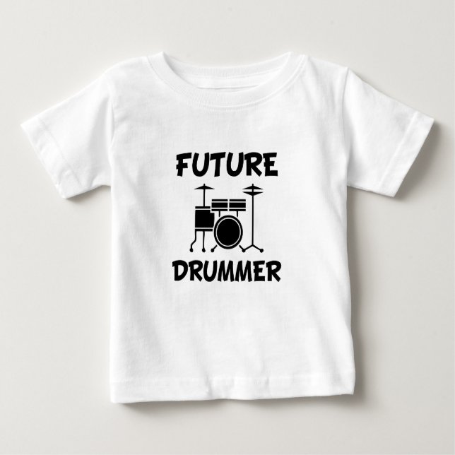 Camiseta de bebé graciosa de Future Drummer (Anverso)