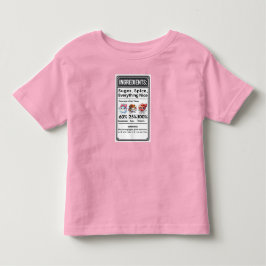 Camiseta De Bebé Graciosa etiqueta de ingrediente Chica simple Hall