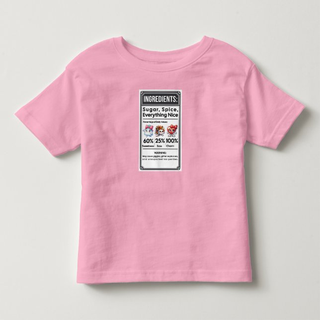 Camiseta De Bebé Graciosa etiqueta de ingrediente Chica simple Hall (Anverso)