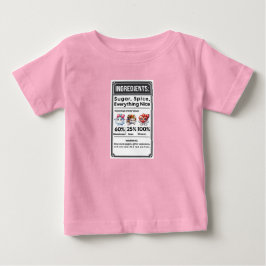 Camiseta De Bebé Graciosa etiqueta de ingrediente Chica simple Hall