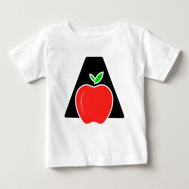 Camiseta De Bebé Gracioso A Para Apple (Anverso)