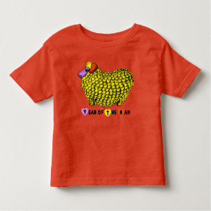 Camiseta De Bebé Gracioso Año Chino Ram Amarillo Zodiac Toddler T